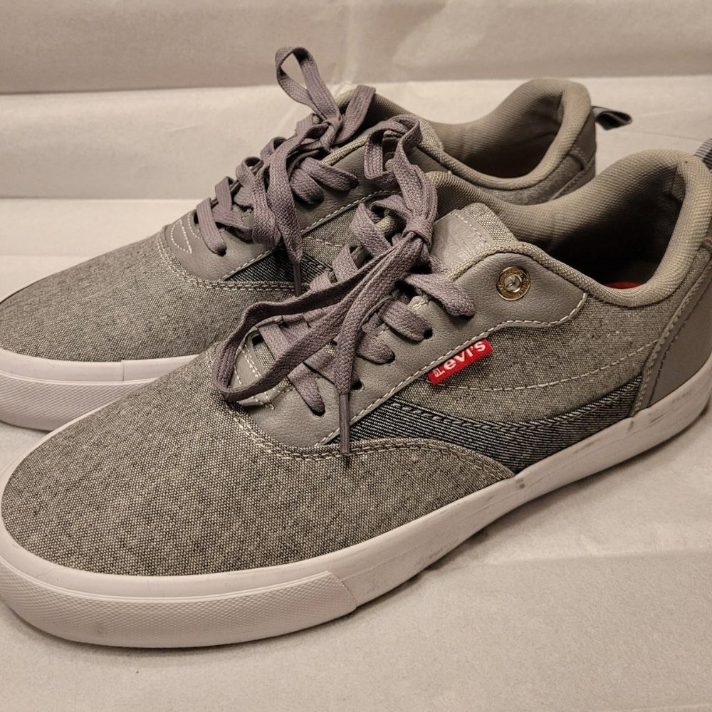 Grey Linen Levi's Boat Shoe